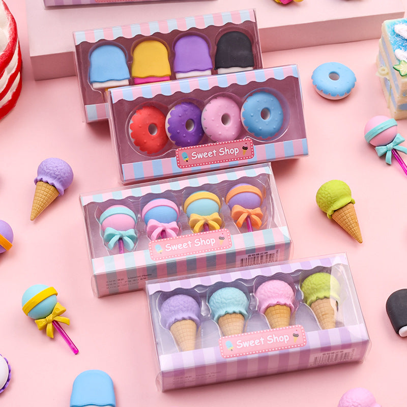 Dessert Erasers Pack Of 4