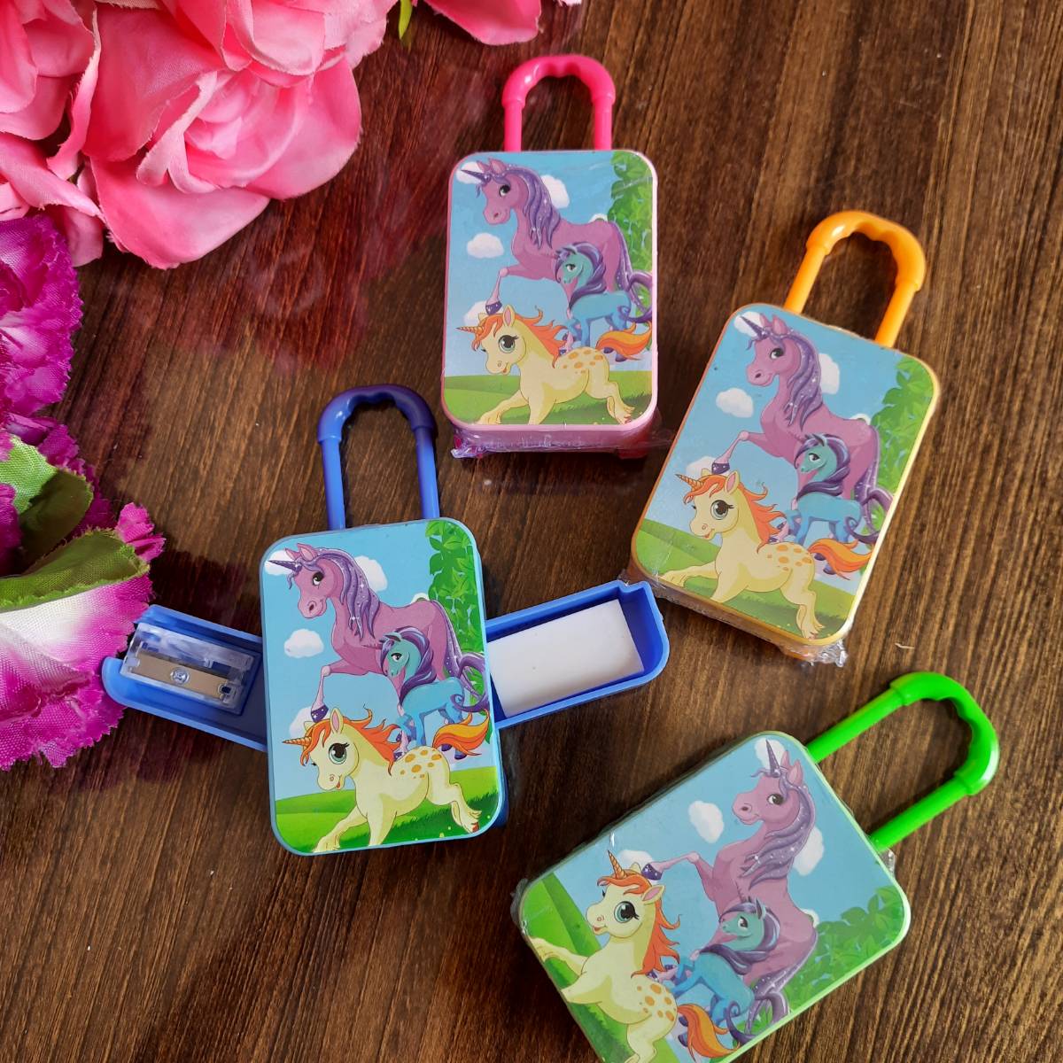 Unicorn Trolley Sharpener and Eraser