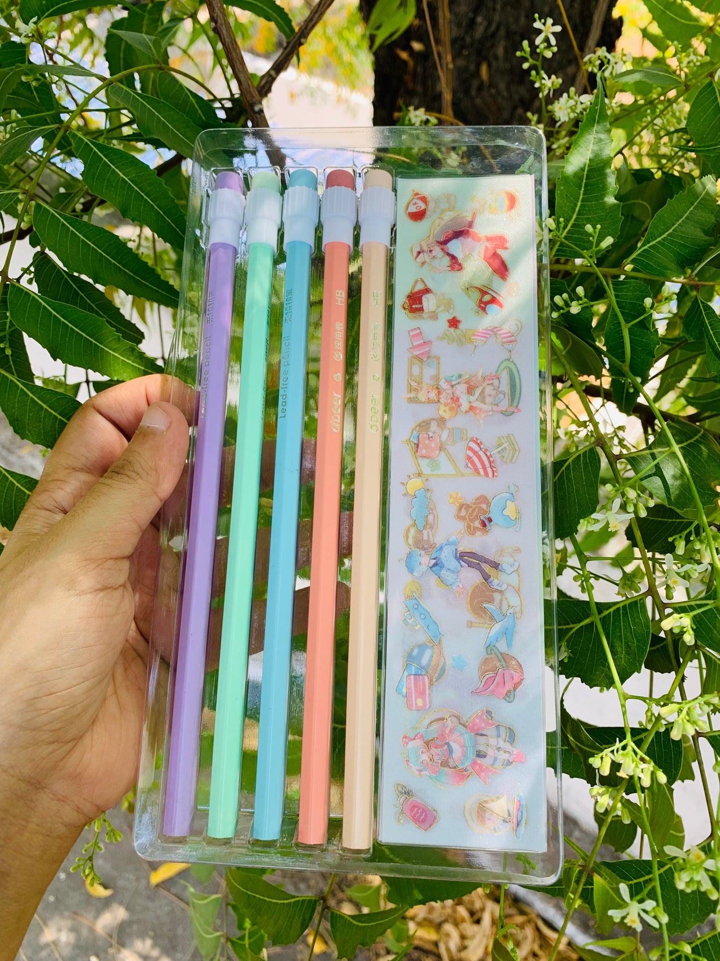 Kawaii Pencil Set with Stickers