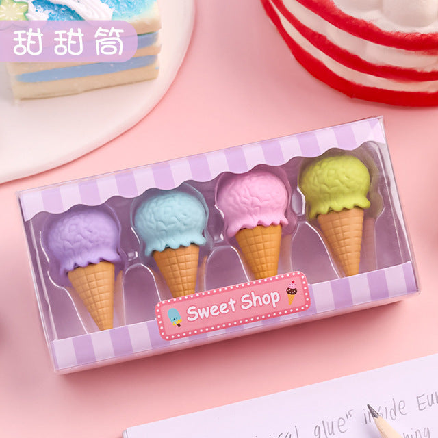 Dessert Erasers Pack Of 4