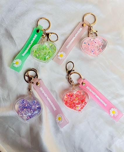 Heart Liquid Keychains