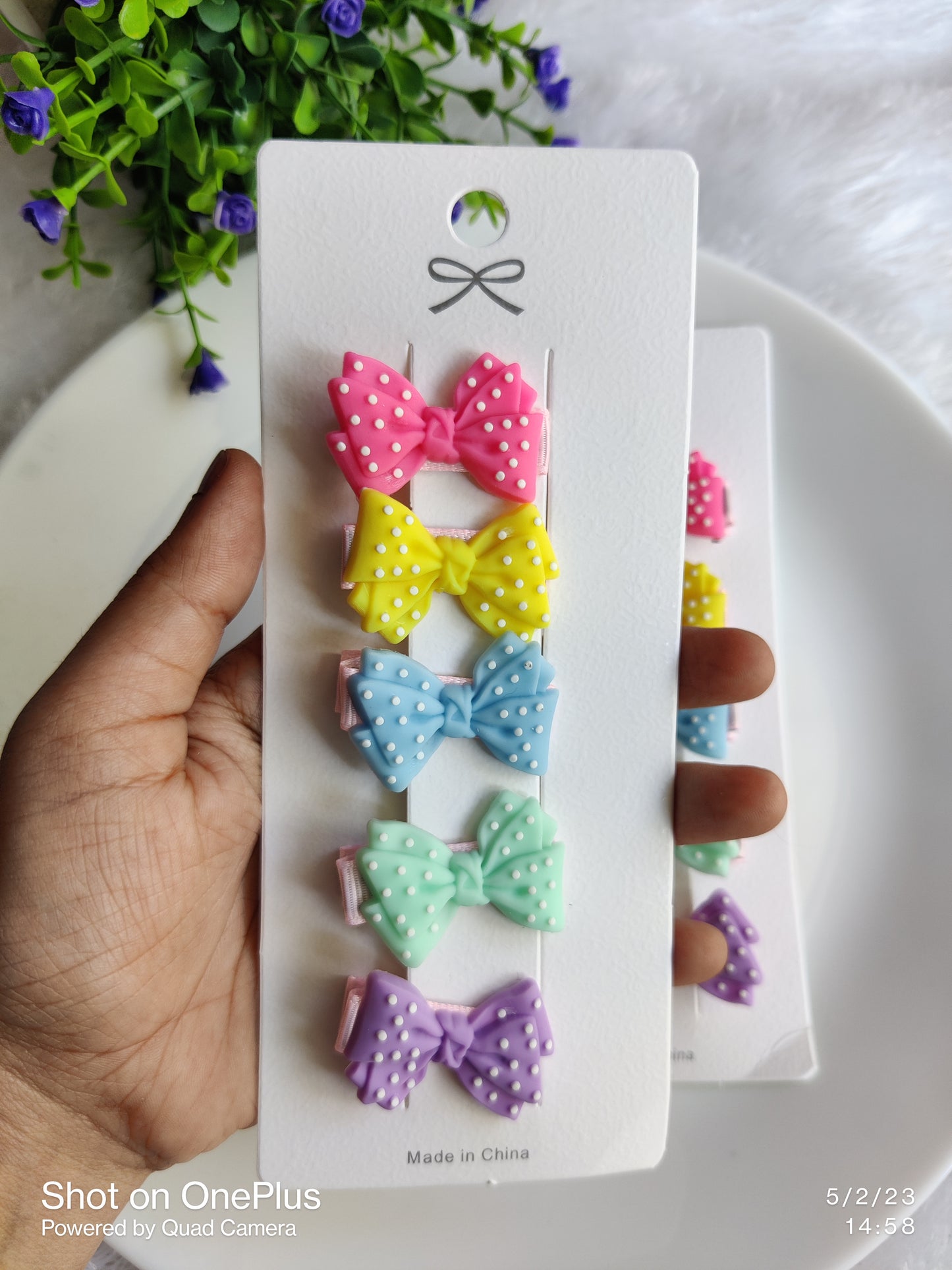 Bow Clip Card Multicolour