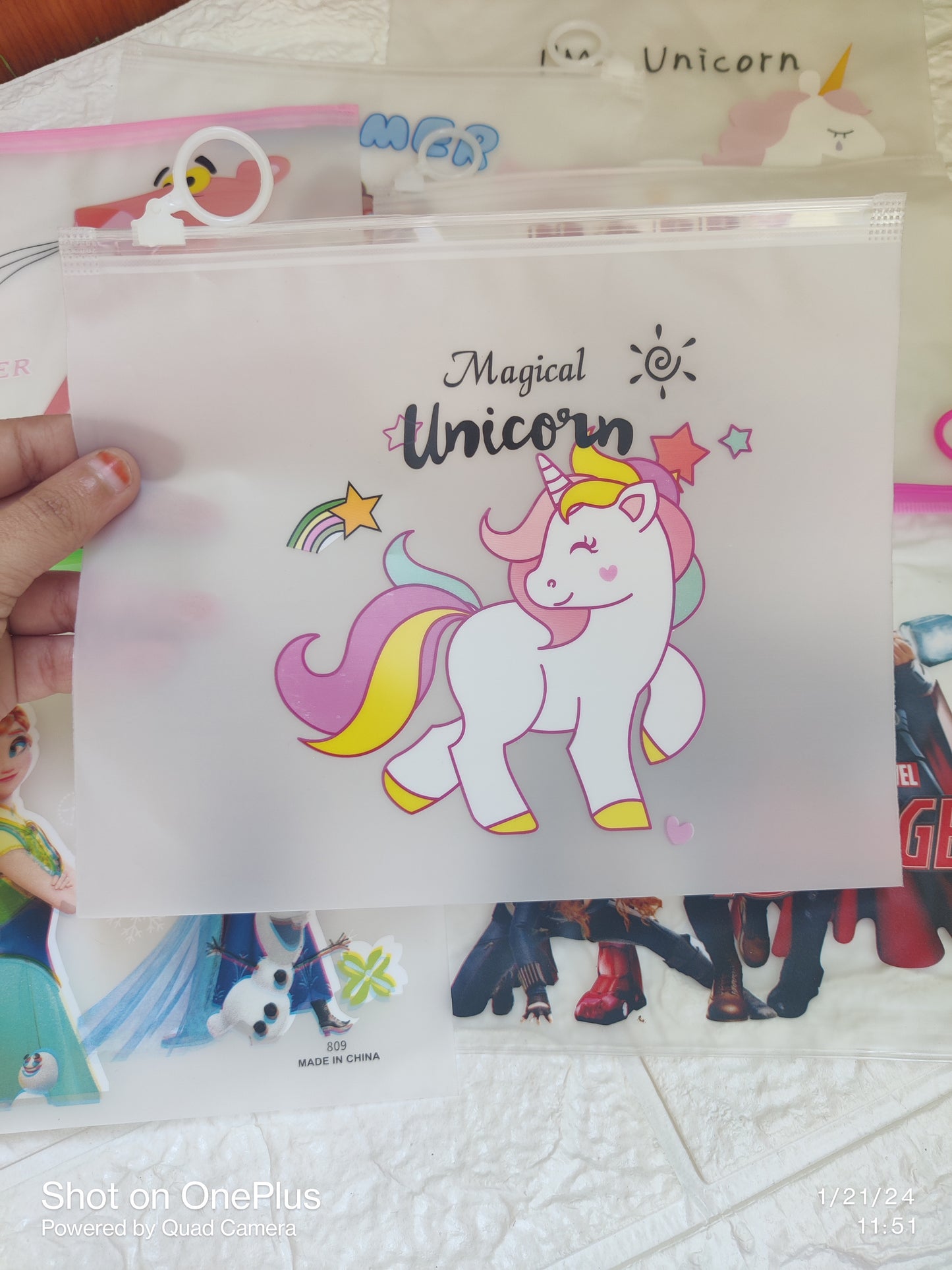 Frozen/ Avengers A5 Transparent Pouches