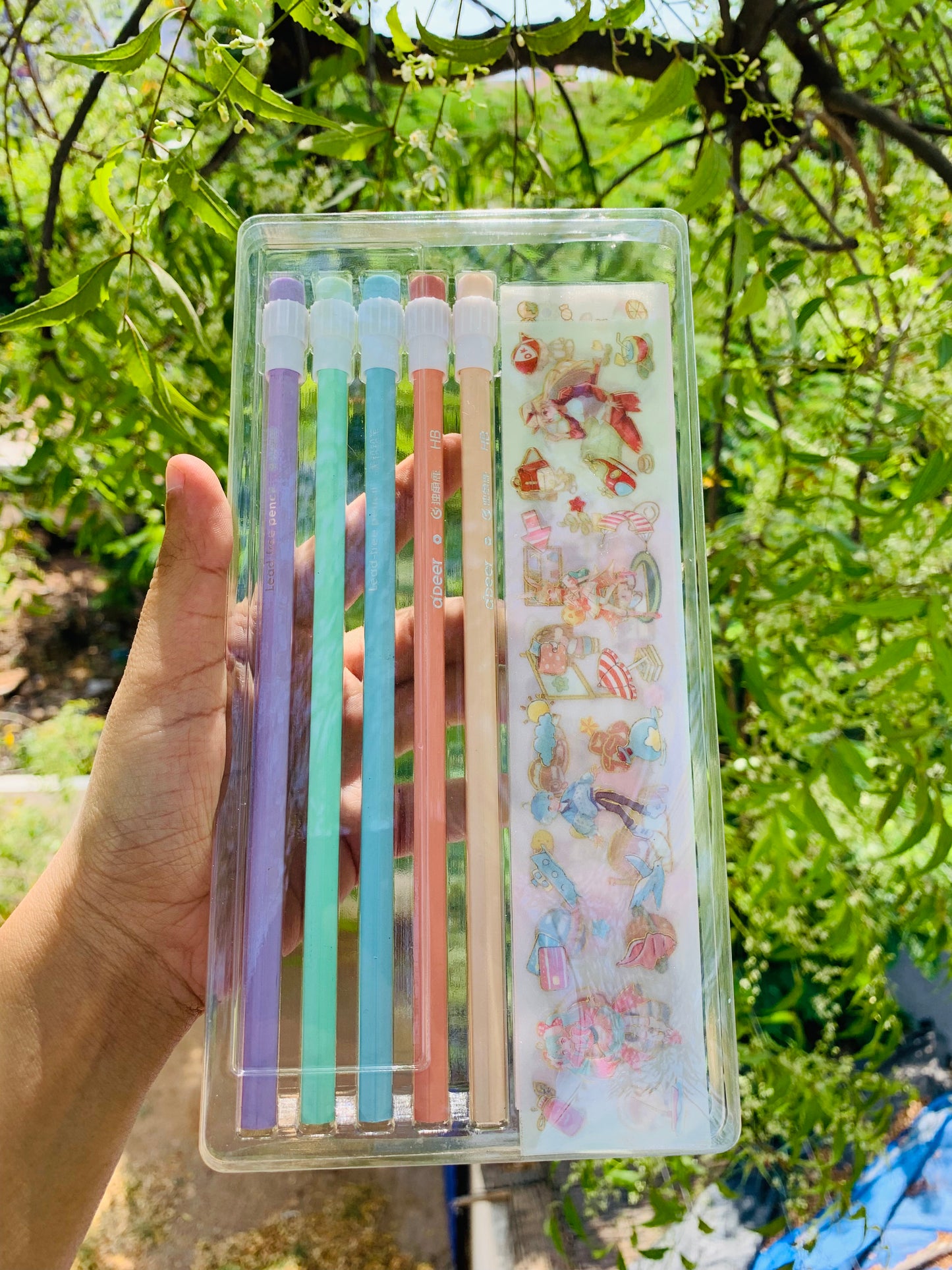 Kawaii Pencil Set with Stickers