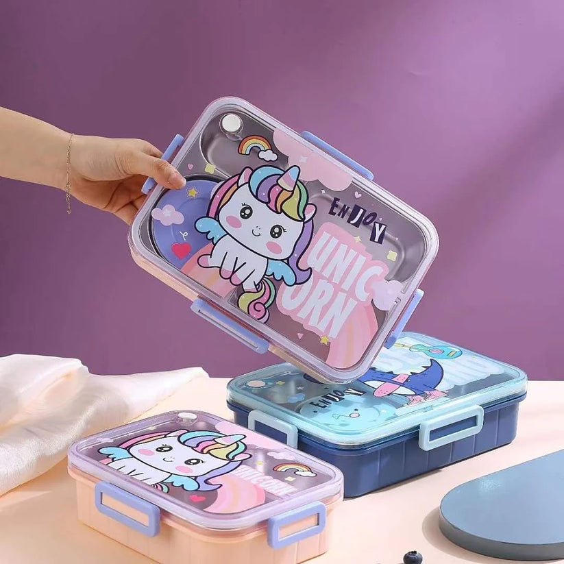 Unicorn/ Dino 3 Grid Lunch Box