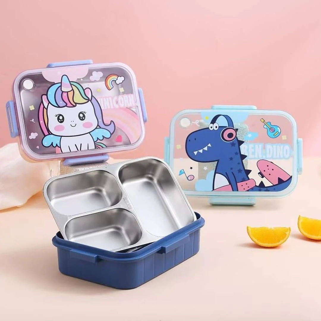 Unicorn/ Dino 3 Grid Lunch Box
