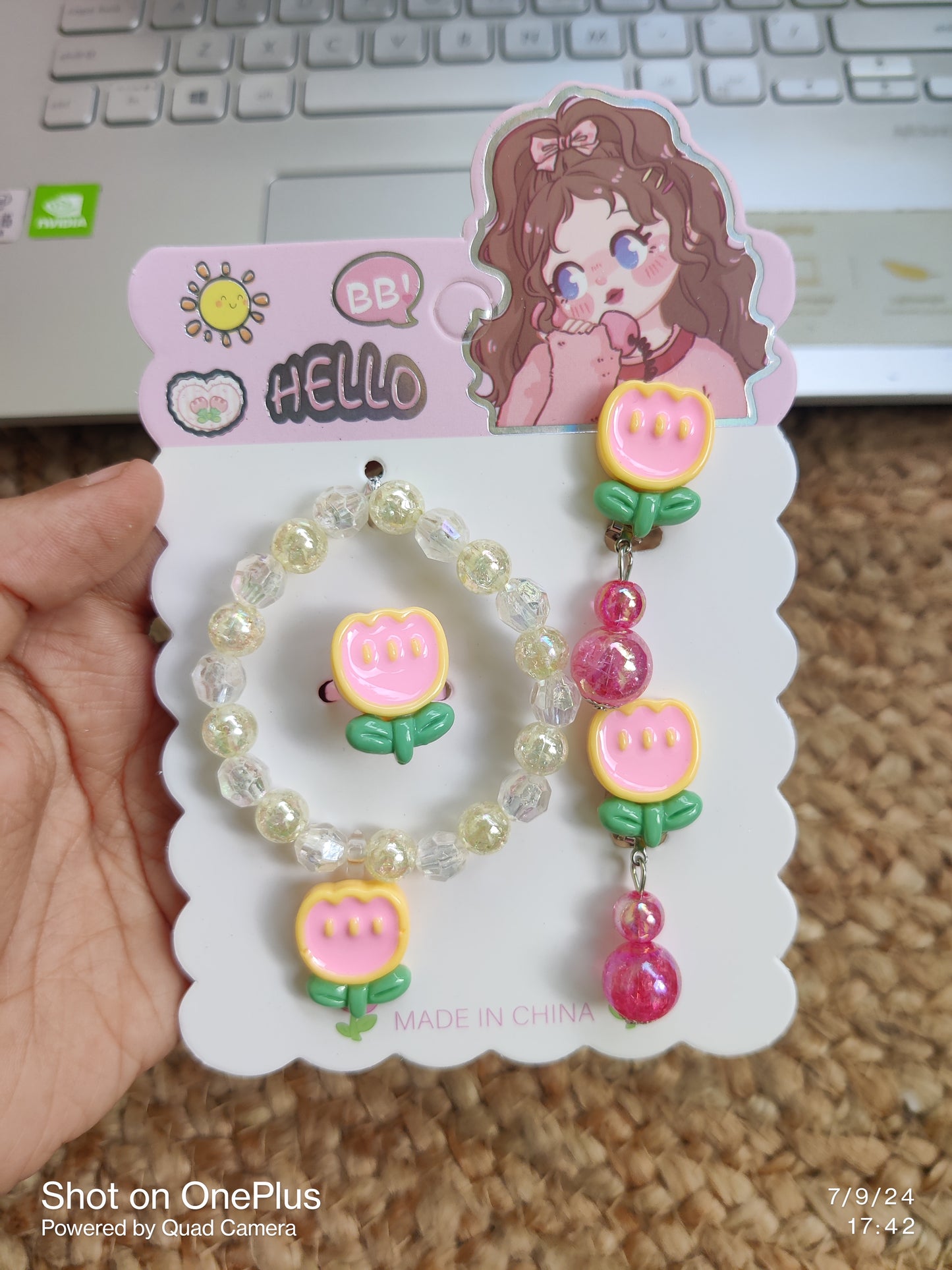 Bracelet Set With Ring and Earrings