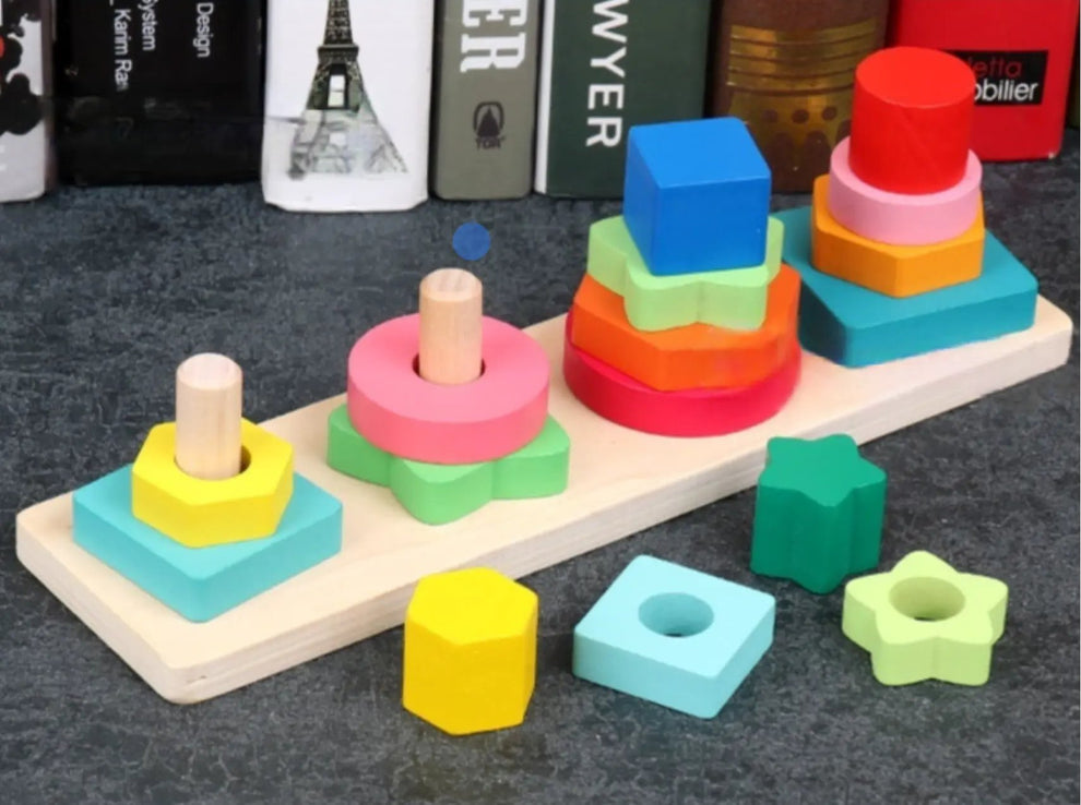 Wooden Geometrical Shape and Color Sorter