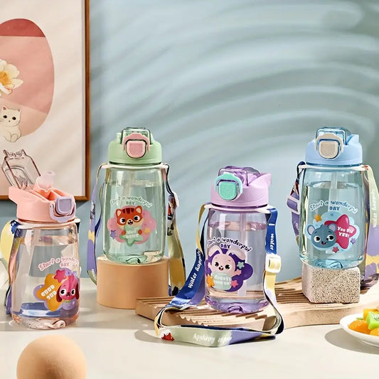 Cartoon Sipper With Neck band/ Bottle
