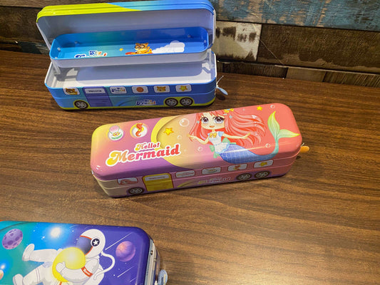 Bus pencil case with Pull thread