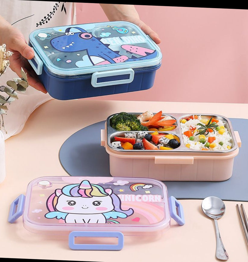 Unicorn/ Dino 3 Grid Lunch Box