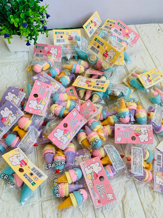 ICECREAM ERASERS( PACK OF 3)