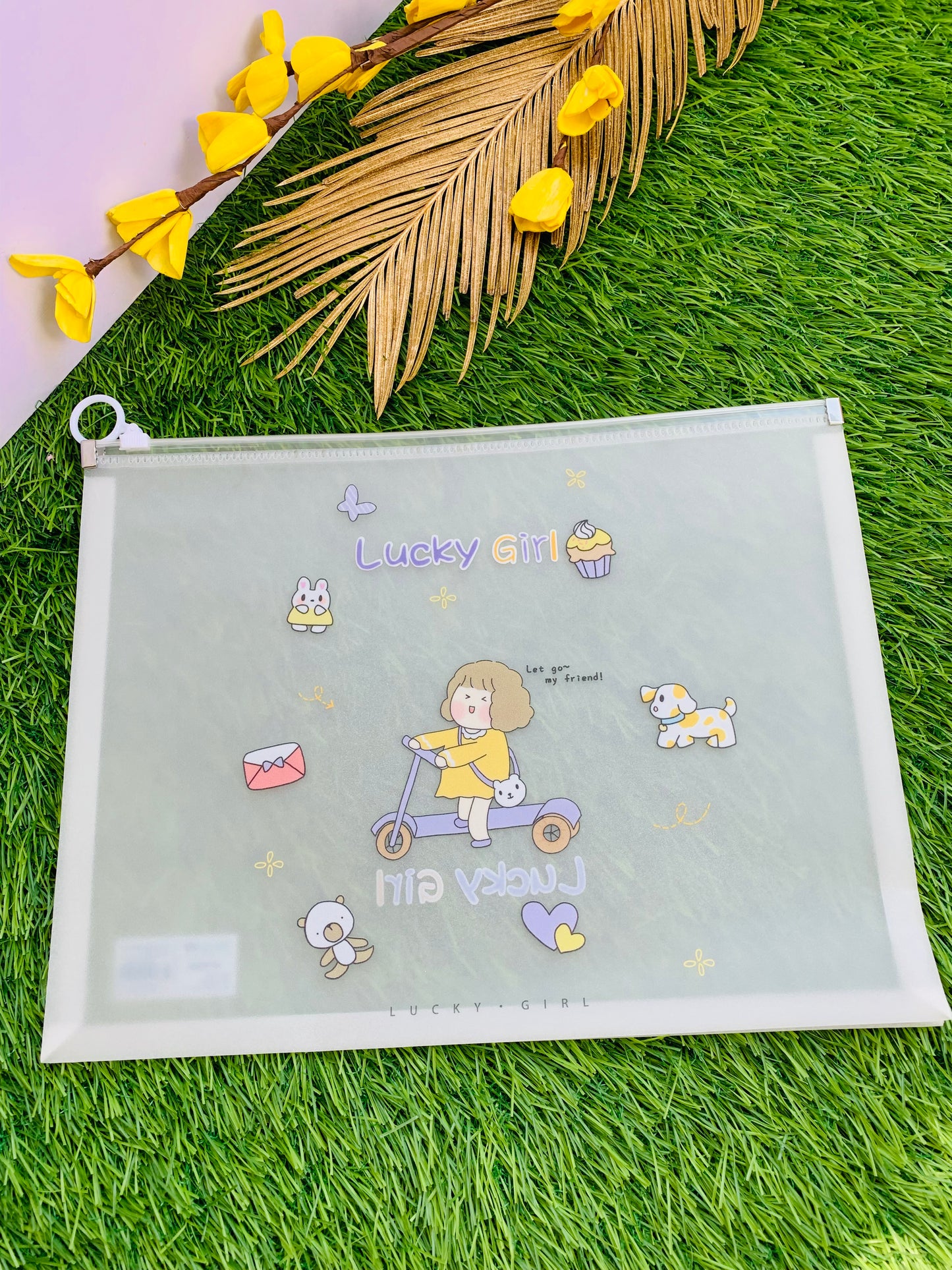 Lucky Girl Shining A4 Transparent Pouch