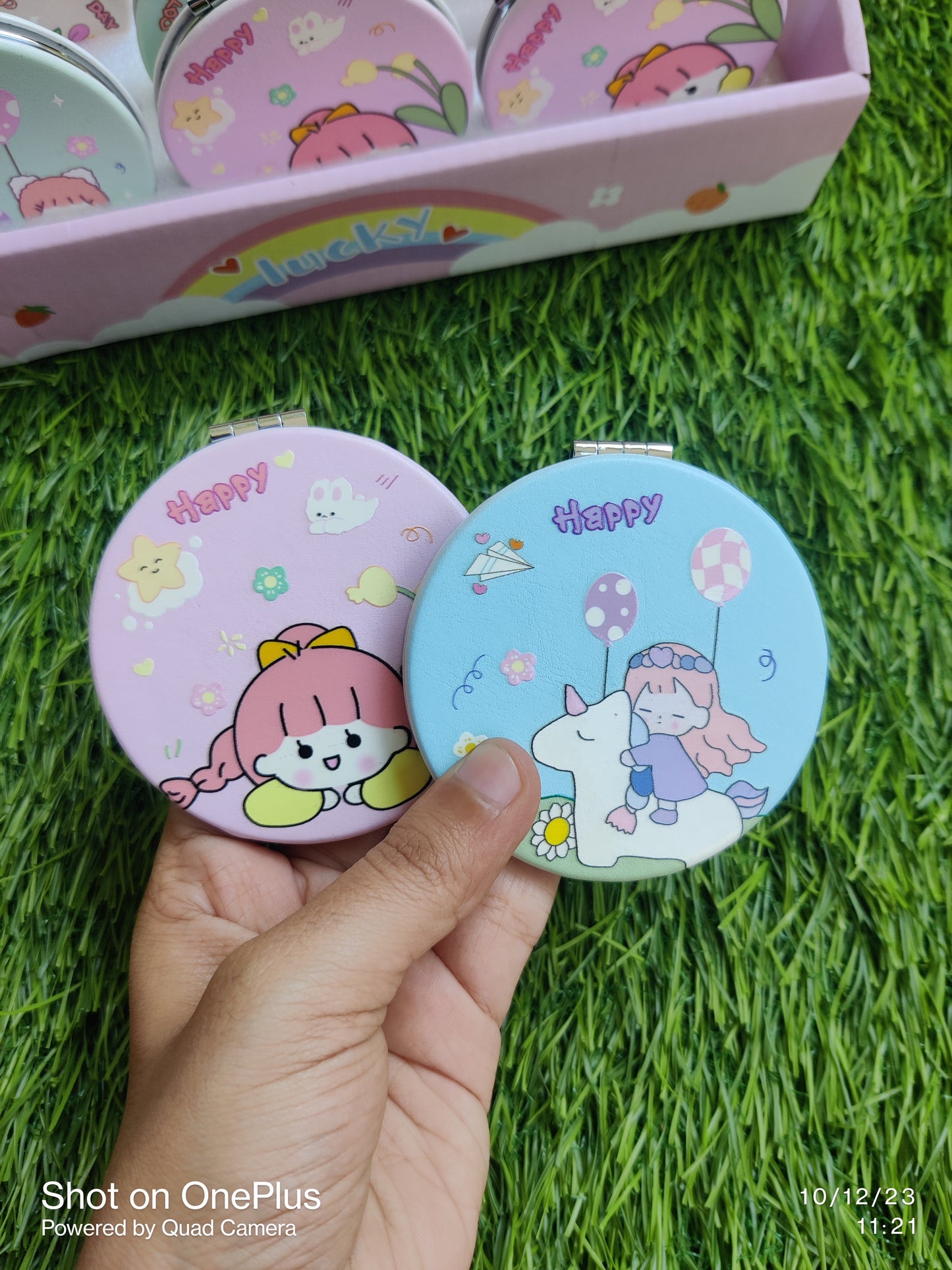 Cute Girl Dual Sided Mirror