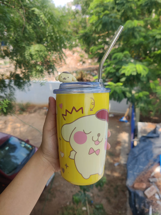 Insulated Steel Kawaii Mugs with steel straw