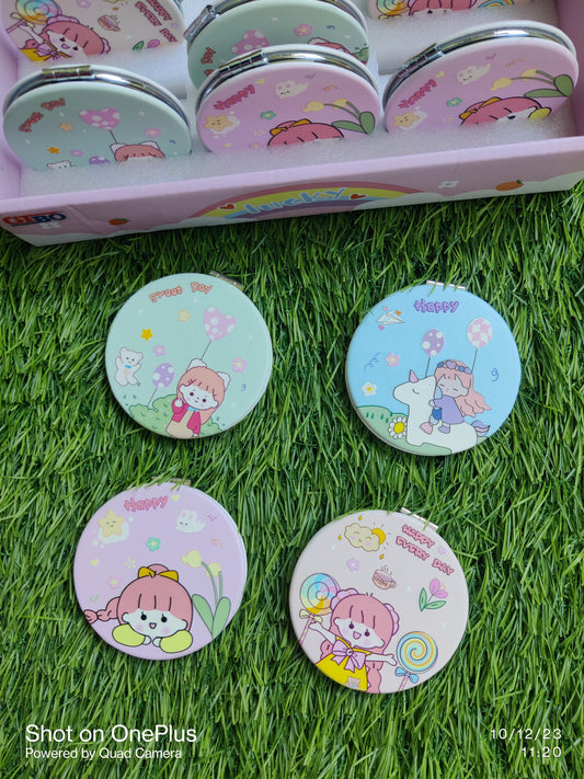 Cute Girl Dual Sided Mirror