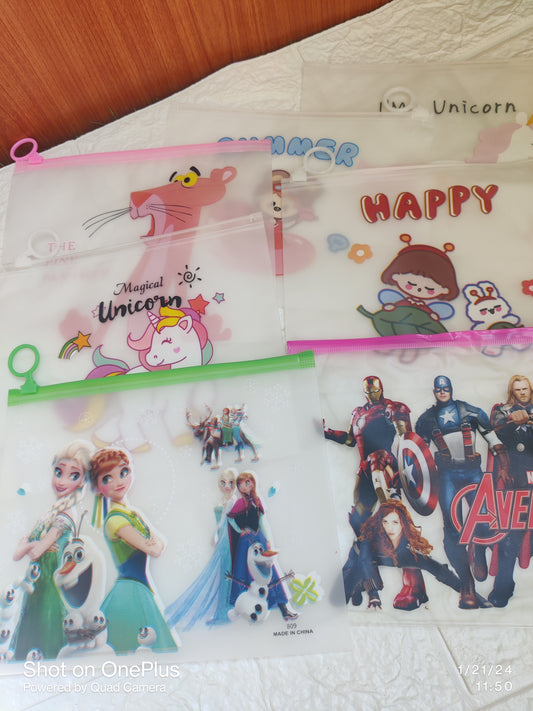 Frozen/ Avengers A5 Transparent Pouches