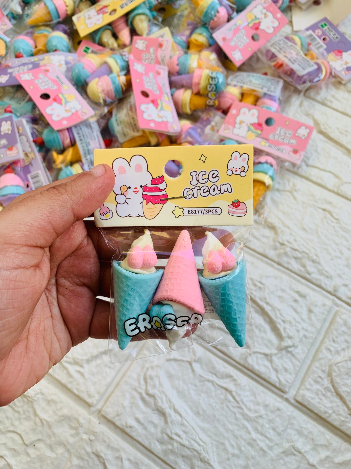 ICECREAM ERASERS( PACK OF 3)