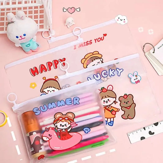 Summer Girl A5 Transparent Zipper Pouch