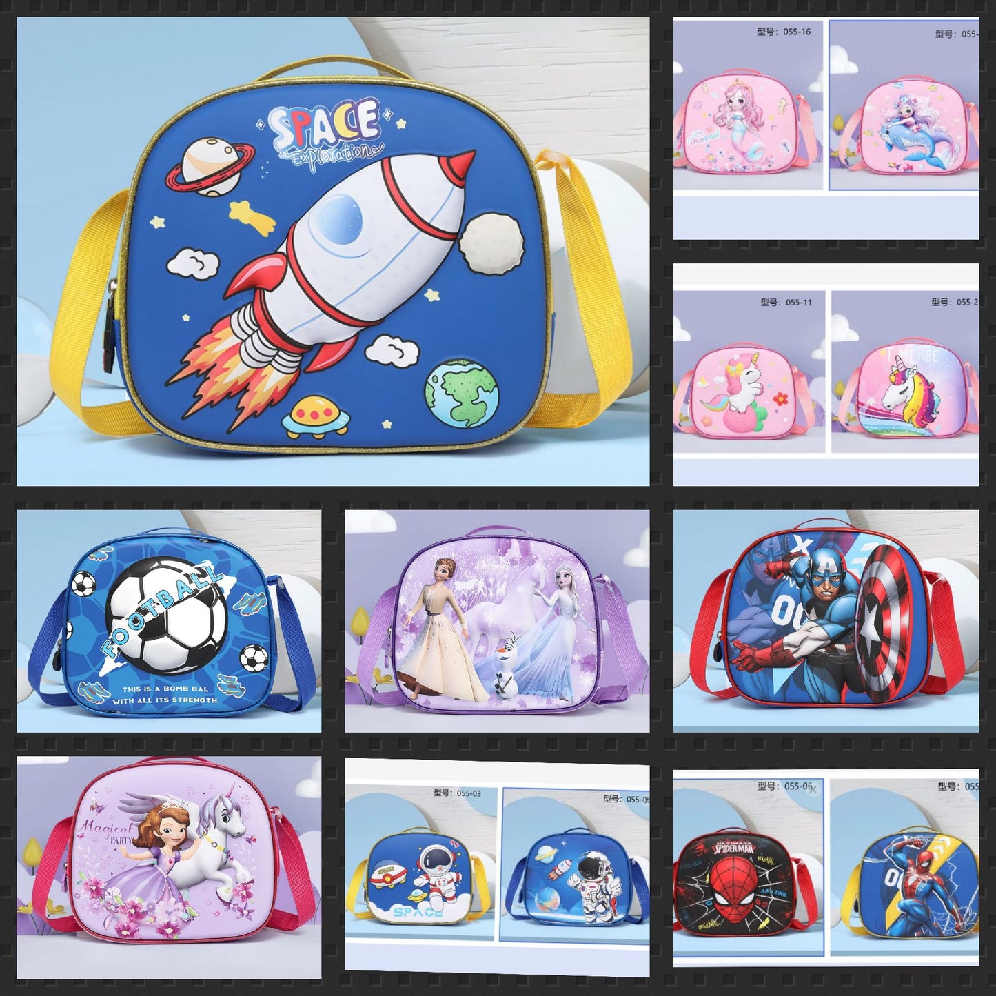 3D Cartoon Insulated Lunch Bags