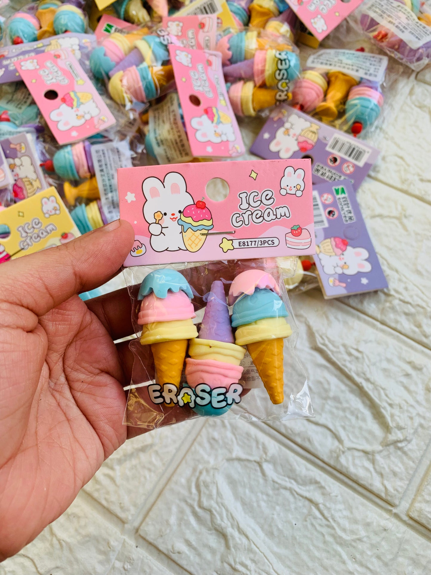 ICECREAM ERASERS( PACK OF 3)