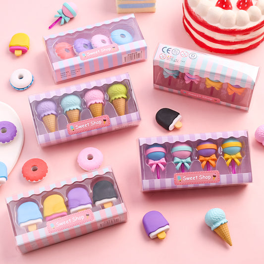 Dessert Erasers Pack Of 4