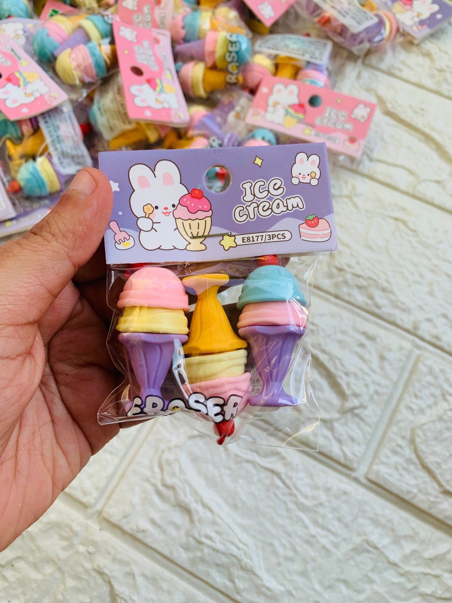 ICECREAM ERASERS( PACK OF 3)