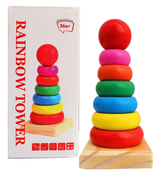 Rainbow Tower Stacking Game