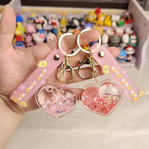 Heart Liquid Keychains