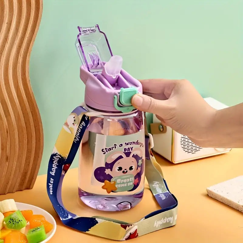 Cartoon Sipper With Neck band/ Bottle