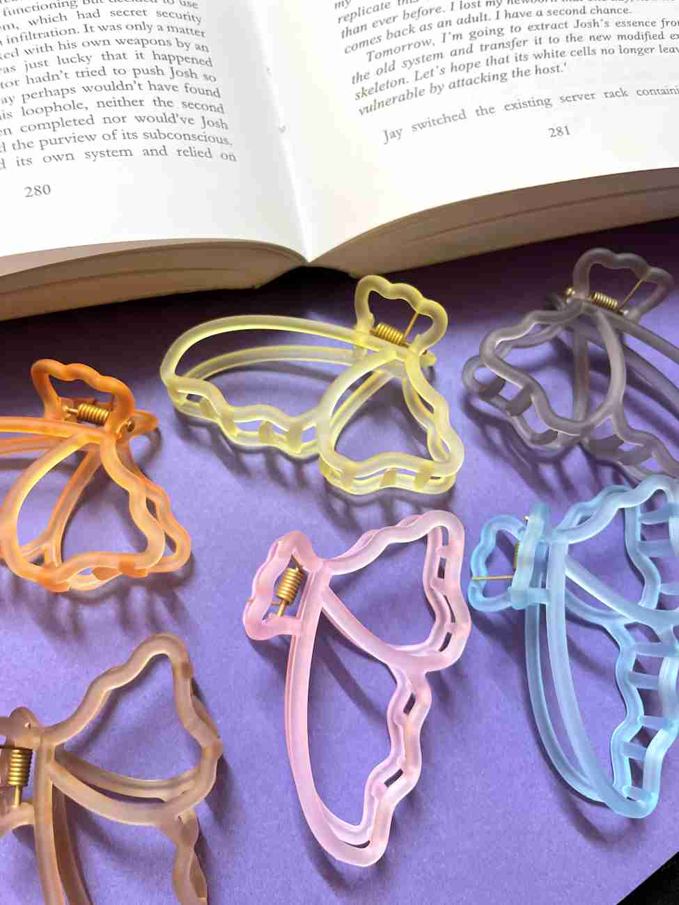 Butterfly Jelly Acrylic Hair Claws Medium